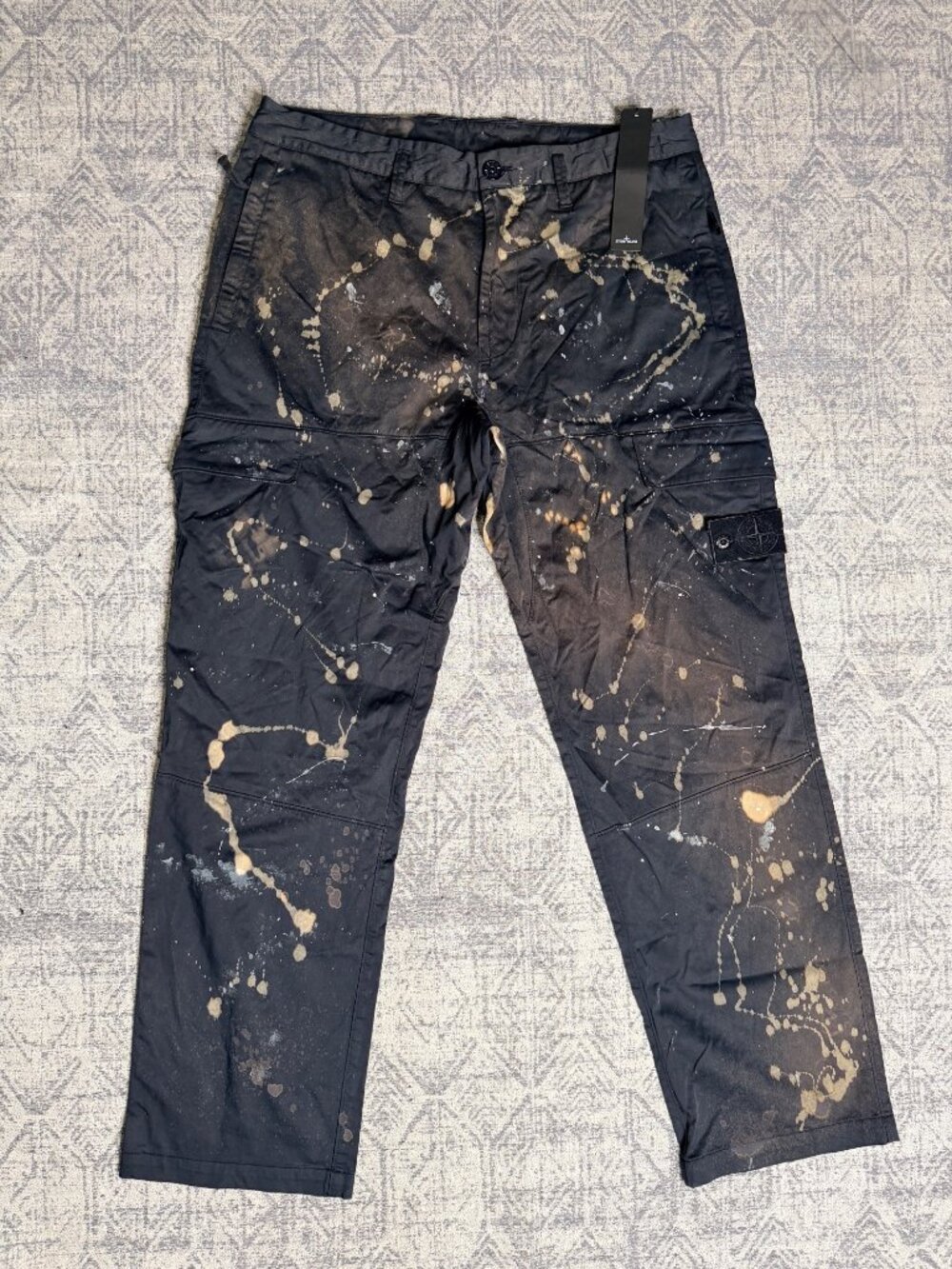 Stone Island x Dro Lab Custom 1/1 Reworked Embellished Stone Island Cargo Pants